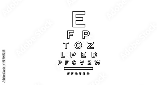 Eye Chart Vision Test Letters E F P T O Z L P E D P F C V Z W F F G T E D