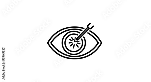 Eye surgery icon, laser eye correction, ophthalmology concept, medical procedure