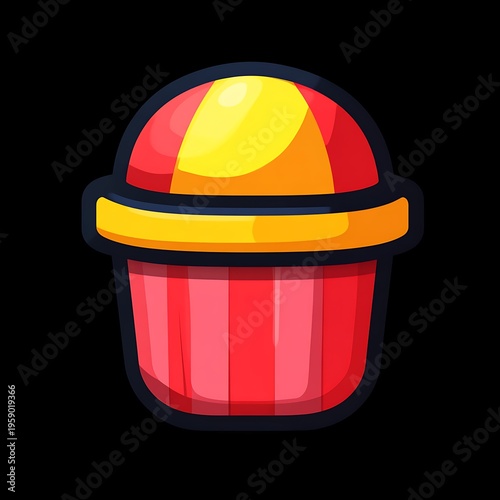 Red and yellow striped dessert cup