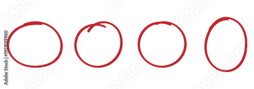 Hand drawn cartoon circle line vector set. Marker ellipses frames in sketch style. Vector ink illustration.