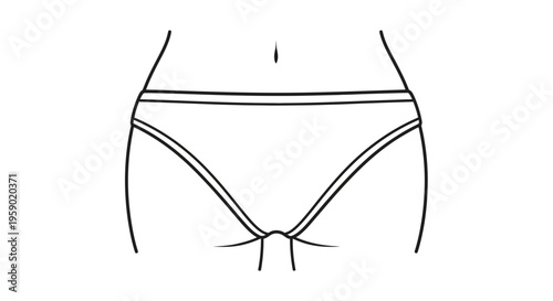 Minimalist Line Art of Women's Underwear - Simple Fashion Design
