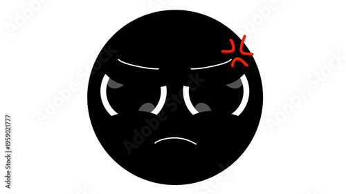 Quadro em tela angry face emoji