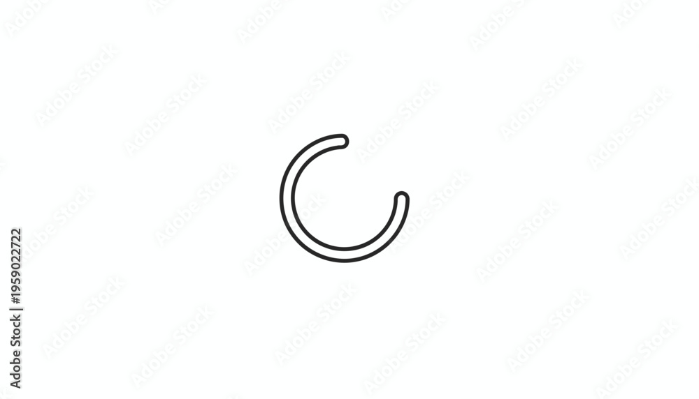 Fototapeta premium Loading Circle Icon, Minimalist Design, White Background, UI Element