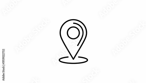 Location Pin Icon, Map Marker, GPS Navigation Symbol, Point of Interest