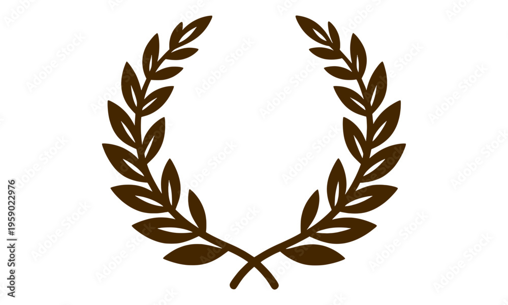 Obraz premium Brown Laurel Wreath Badge UI Icon