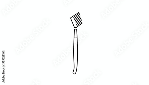 Eyebrow Brush Icon Line Art - Makeup Tool for Grooming and Shaping