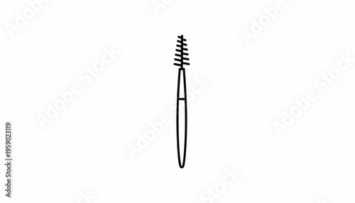 Eyebrow Brush, Makeup Tool, Cosmetic Applicator, Beauty Product, Simple Line Art