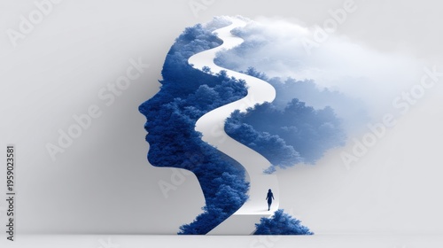 Person standing in front of a cloud symbolizing mental ease plan and biohacking concepts for structured wellness