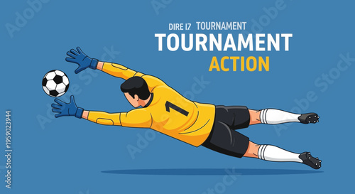 A Dynamic Illustration Of A Goalkeeper Attempting To Save A Football In An Intense Match