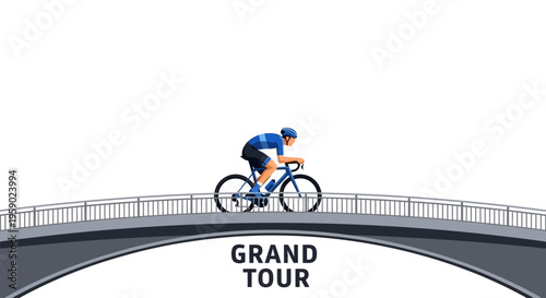 A Lone Cyclist Navigates A Grand Bridge During A Solitary Race