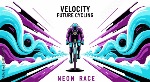 Abstract Cycling Concept Depicting A Dynamic And Futuristic Sports Theme With Vibrant Colors