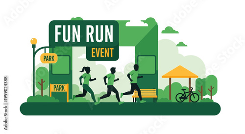 Active Lifestyle Fun Run Event In Park Atmosphere
