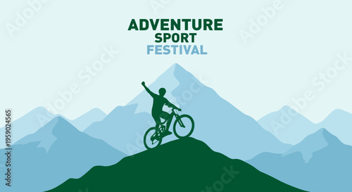 Adventure Sport Festival Featuring Silhouette Mountain Biking Against A Scenic Backdrop