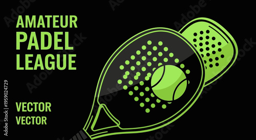Amateur Padel League Sport Equipment Graphic Design