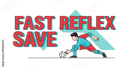 Agile Goalkeeper Executes Swift Reflex Save in Dynamic Soccer Illustration