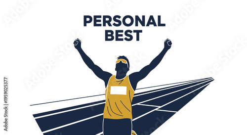 Athlete Celebrates Personal Best Achievement After a Successful Race Victory