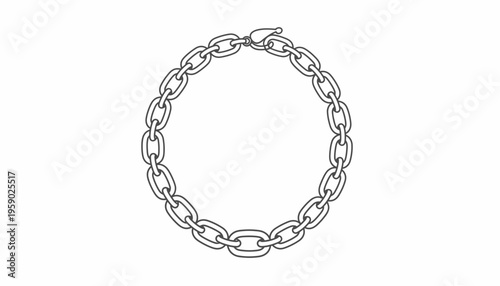 Elegant Silver Chain Necklace, Classic Jewelry Design, Isolated on White Background, Fashion Accessory