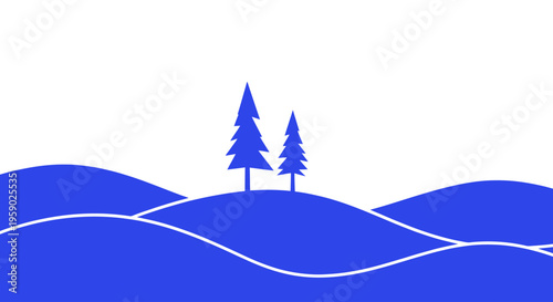 Two Trees on a Hill Landscape.