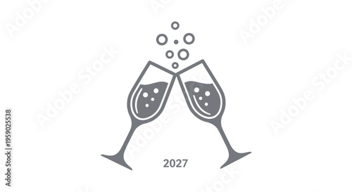 Two Glasses of Champagne Together.