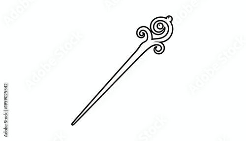 Elegant Swirl Hairpin, Vintage Hair Accessory, Classic Bun Stick