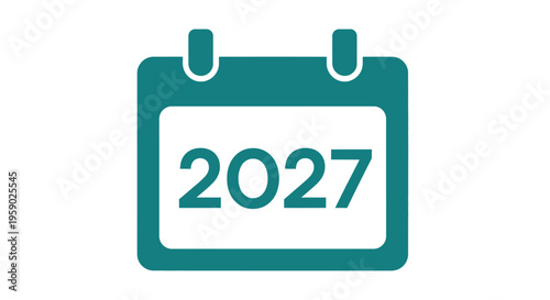 Teal calendar icon for year 2027.