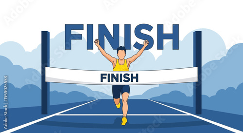 Athlete Crosses Finish Line In Triumph