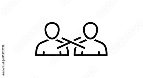 People icons with crossed lines symbolizing conflict or disconnect