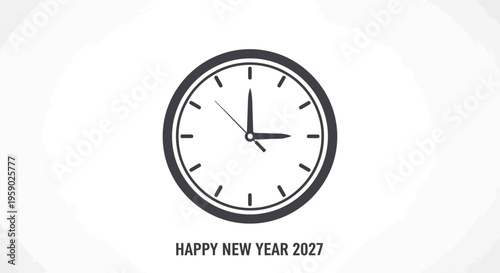 New Year Clock Happy 2027 Time.
