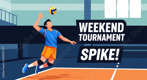Athletic Action Weekend Tournament Spike In The Arena Of Volleyball Competition