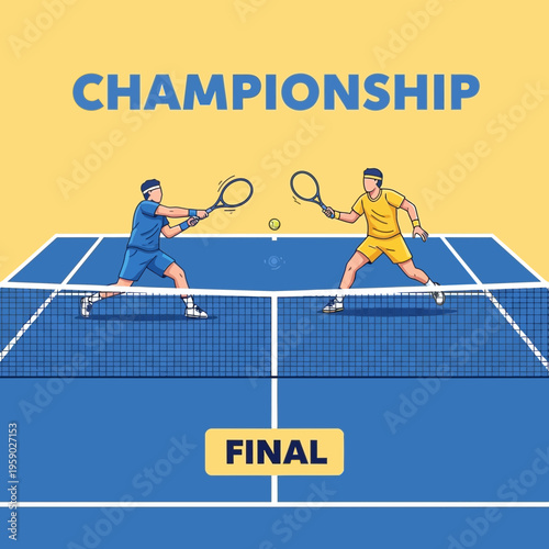 Athletic Championship Tennis Match Final Showdown Players Compete Hard