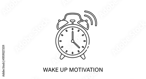 Alarm Clock Ringing, Wake Up Motivation Concept, Early Morning Start