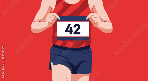 Athletic Participant Displays Bib Number Forty Two
