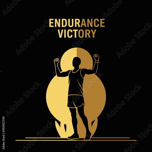 Athletic Triumph And Perseverance In Golden Silhouette Victory
