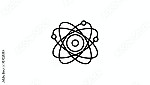 Atom Icon, Atomic Structure, Science Symbol, Nuclear Energy, Physics Concept, Chemistry