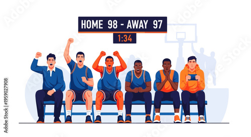 Basketball Game Illustration Showing The Excitement And Intensity Of The Sport