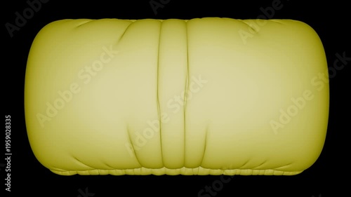 Yellow 3D inflatable rectangle shape icon on transparent background 