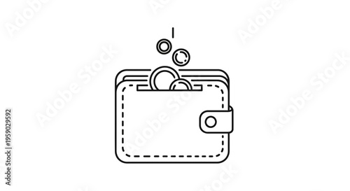 Wallet with Falling Coins: Financial Savings and Income Concept