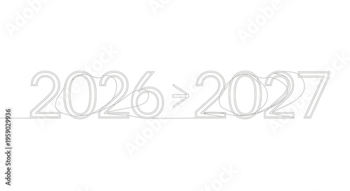 Year 2026 to 2027 Transition, Forward Movement, Future Planning, Countdown