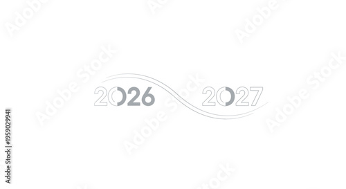 Transition from 2026 to 2027 with a flowing line, symbolizing progress and future.