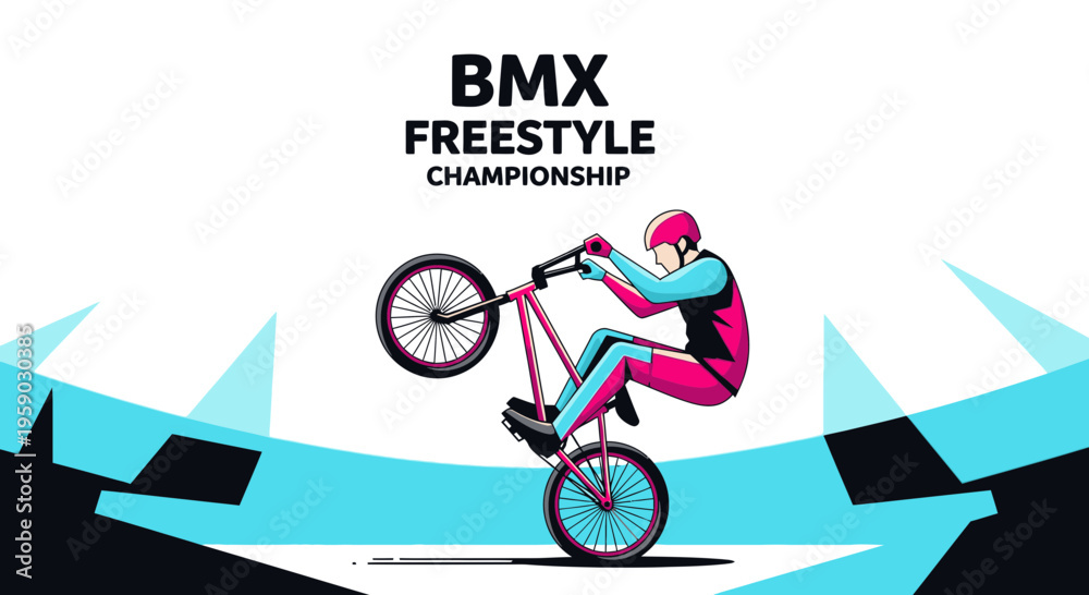 Fototapeta premium Bmx Freestyle Championship Graphic Design Sport Event Illustration