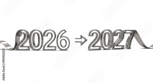 Transition from 2026 to 2027, New Year, Time Passing, Future Concept