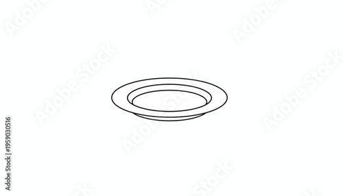 Simple line drawing of a circular recessed light trim, isolated on white.