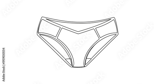 Underwear Line Art Icon - Fashionable Briefs Design