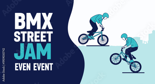 Bmx Street Jam Event Vibrant Graphic Design For Extreme Sports Promotion