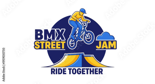 Bmx Street Jam Ride Together Sport Event Logo