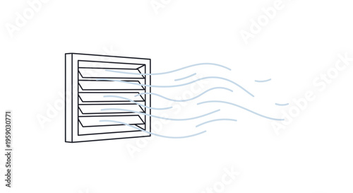 Ventilation Louver with Airflow - Clean Air Circulation and Ventilation Concept