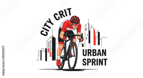 City Crit Urban Sprint Cycling Competition in an Urban Metropolis Environment