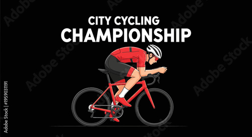 City Cycling Championship Competition Graphic Design Element