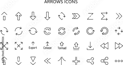 Arrows Icons Symbols Design Elements.