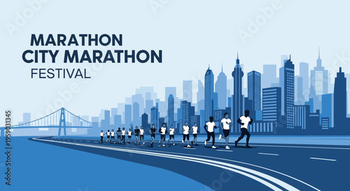City Marathon Festival Running Through Modern Urban Landscape